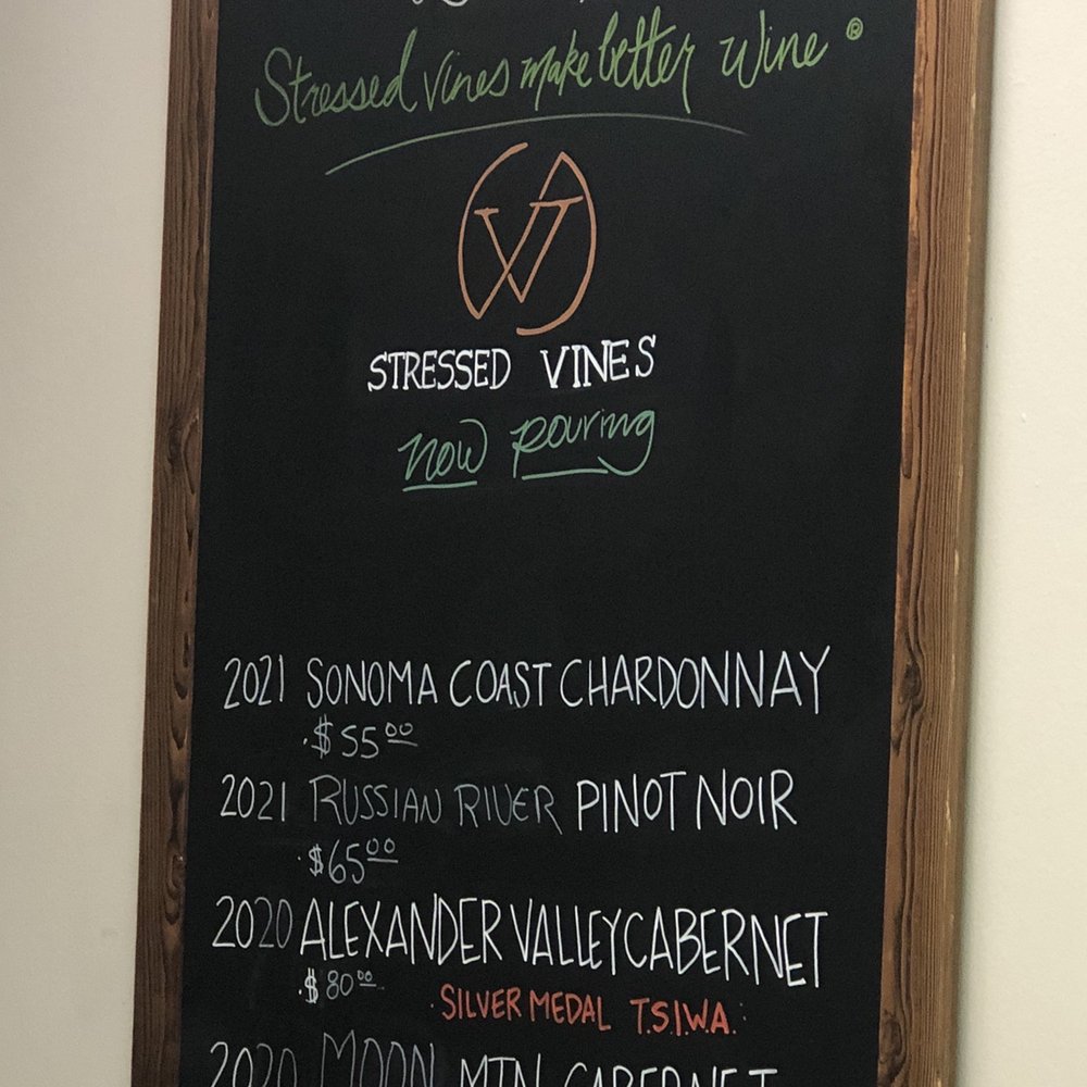 Stressed Vines - Now serving... - Wine Tasting Room Near Me - Healdsburg, California Stressed Vines - Now serving... - Wine Tasting Room Near Me - Healdsburg, California
