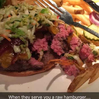 Bahama Breeze - Raw hamburger meat served to us after waiting over an hour for our food. - Caribbean Near Me - Duluth, Georgia