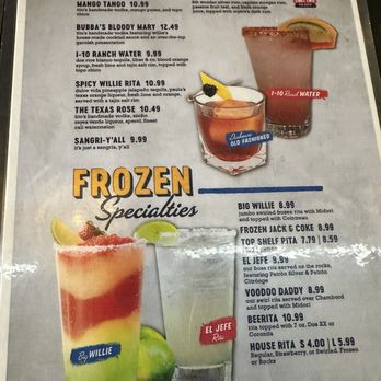 Willie's Grill & Icehouse - Drink menu - American Near Me - Pearland, Texas
