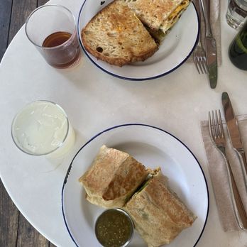 All Time - Breakfast burrito and lavender lemonade  Cheesy Eggs on Toast and iced coffee - Coffee & Tea Near Me - Los Angeles, California