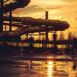Butlins Skegness - Sunset inside the holiday resort