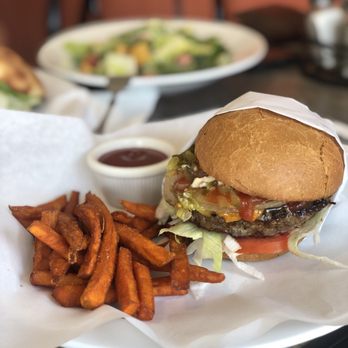 Melrose Cafe - The Burger and Sweet Potato Fries - Burgers Near Me - Los Angeles, California