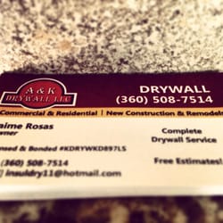 A&K Drywall - This is a business we can do services in Olympia Tacoma Seattle