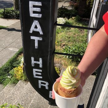 MOTO - Green apple soft serve in Moto pipe cone $6 - Pizza Near Me - Seattle, Washington