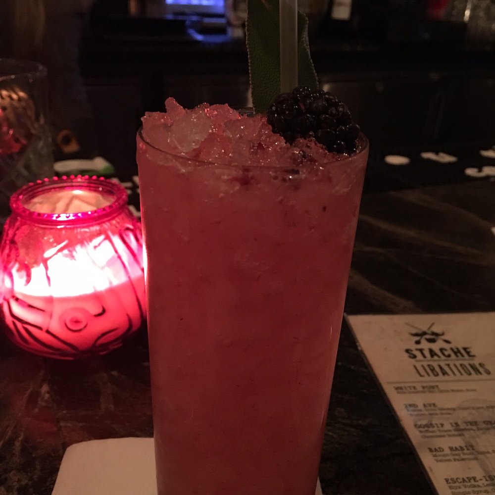 Next Muvement- blackberry, sage, vodka, lime