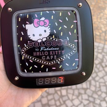 Hello Kitty Cafe - Cute Hello Kitty pager to alert you when your order is ready. - Desserts Near Me - Las Vegas, Nevada Hello Kitty Cafe - Cute Hello Kitty pager to alert you when your order is ready. - Desserts Near Me - Las Vegas, Nevada