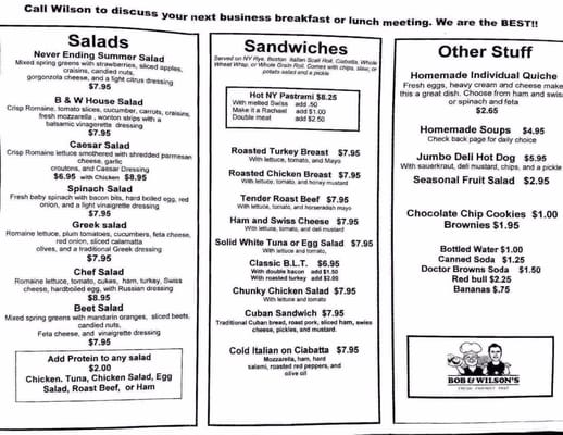 Menu photo 3 Bob & Wilson's Fort Lauderdale, FL