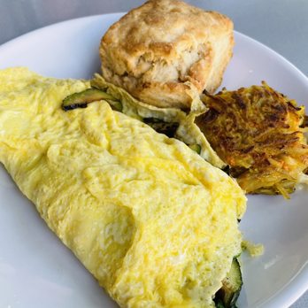 Main Road Biscuit - Three egg omelette with biscuit and hash brown - Breakfast & Brunch Near Me - Jamesport, New York Main Road Biscuit - Three egg omelette with biscuit and hash brown - Breakfast & Brunch Near Me - Jamesport, New York