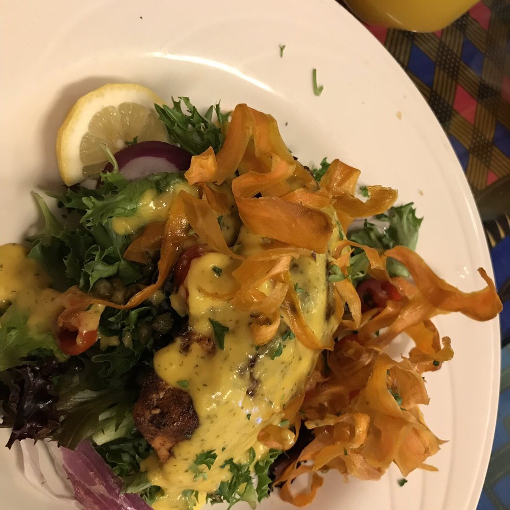 Jambo Cafe - Spice - Rubbed Salmon Salad - Caribbean Near Me - Santa Fe, New Mexico Jambo Cafe - Spice - Rubbed Salmon Salad - Caribbean Near Me - Santa Fe, New Mexico