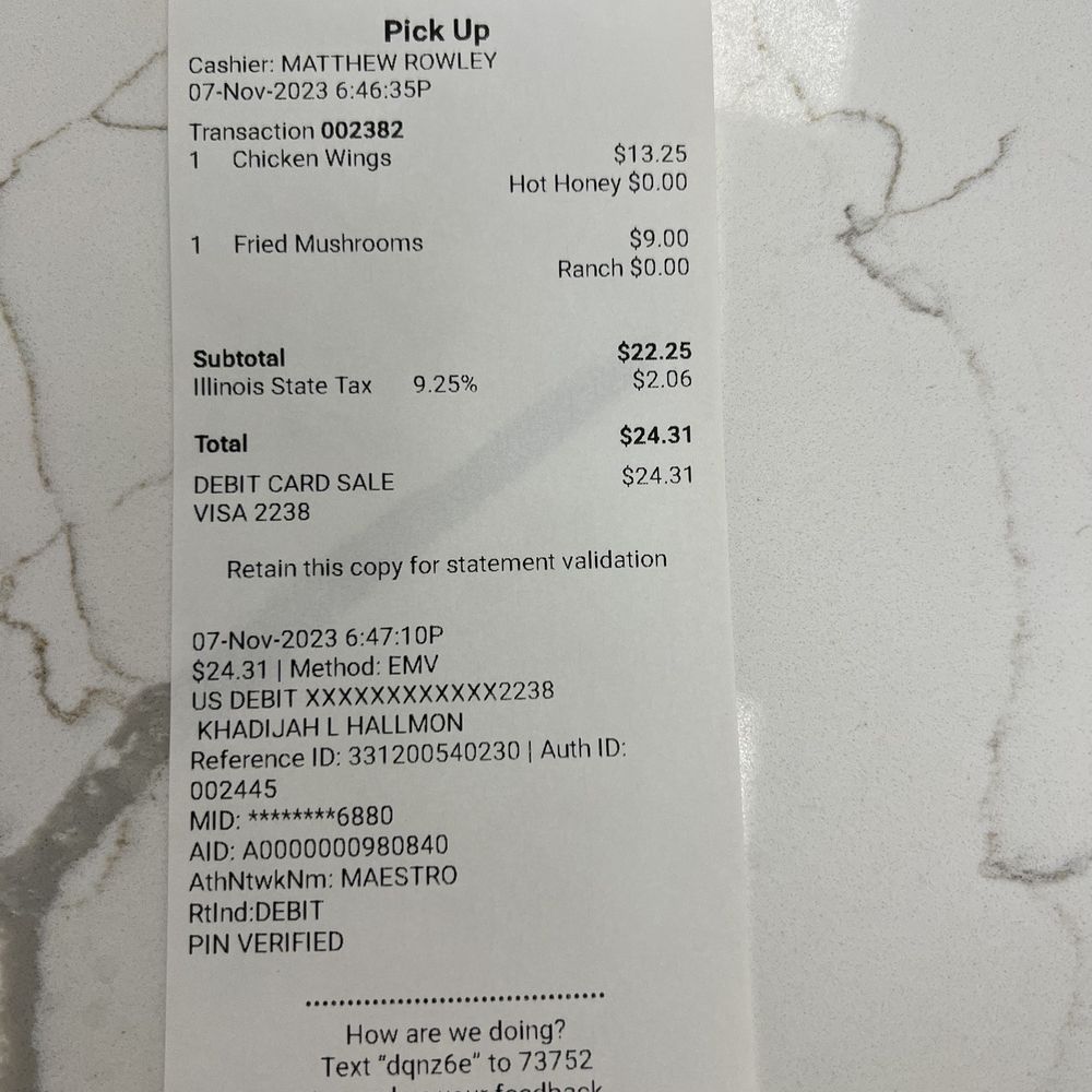 Dough Daddy's Pizza - Receipt - Pizza Near Me - Westmont, Illinois
