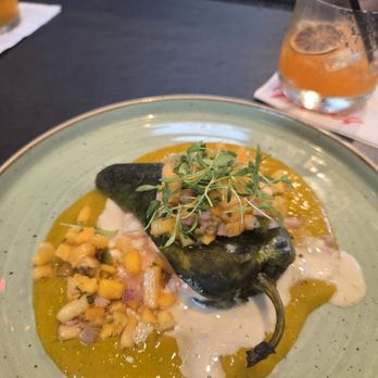 Mia’s - Chile Rellana, served lukewarm - Mediterranean Near Me - Solana Beach, California