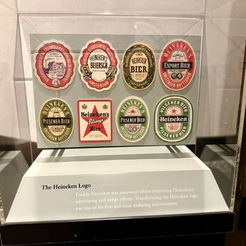 Heineken Experience - Heineken logos over the years - Museums Near Me - Amsterdam, New Hampshire