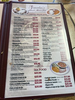 Menu photo 2 Gonzalez's Restaurant Orange, CA