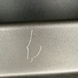 A scratched bumper