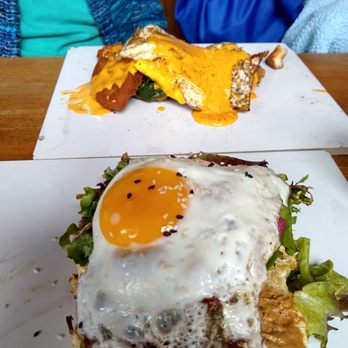 Sidecar - The Chicken & Waffle Benedict at the top and the Avocado Toast at the bottom of the picture. - New American Near Me - San Luis Obispo, California Sidecar - The Chicken & Waffle Benedict at the top and the Avocado Toast at the bottom of the picture. - New American Near Me - San Luis Obispo, California