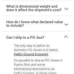 FedEx P.O. Box Shipment (apparently you can ship to domestic P.O. Boxes via FedEx Ground Economy)
