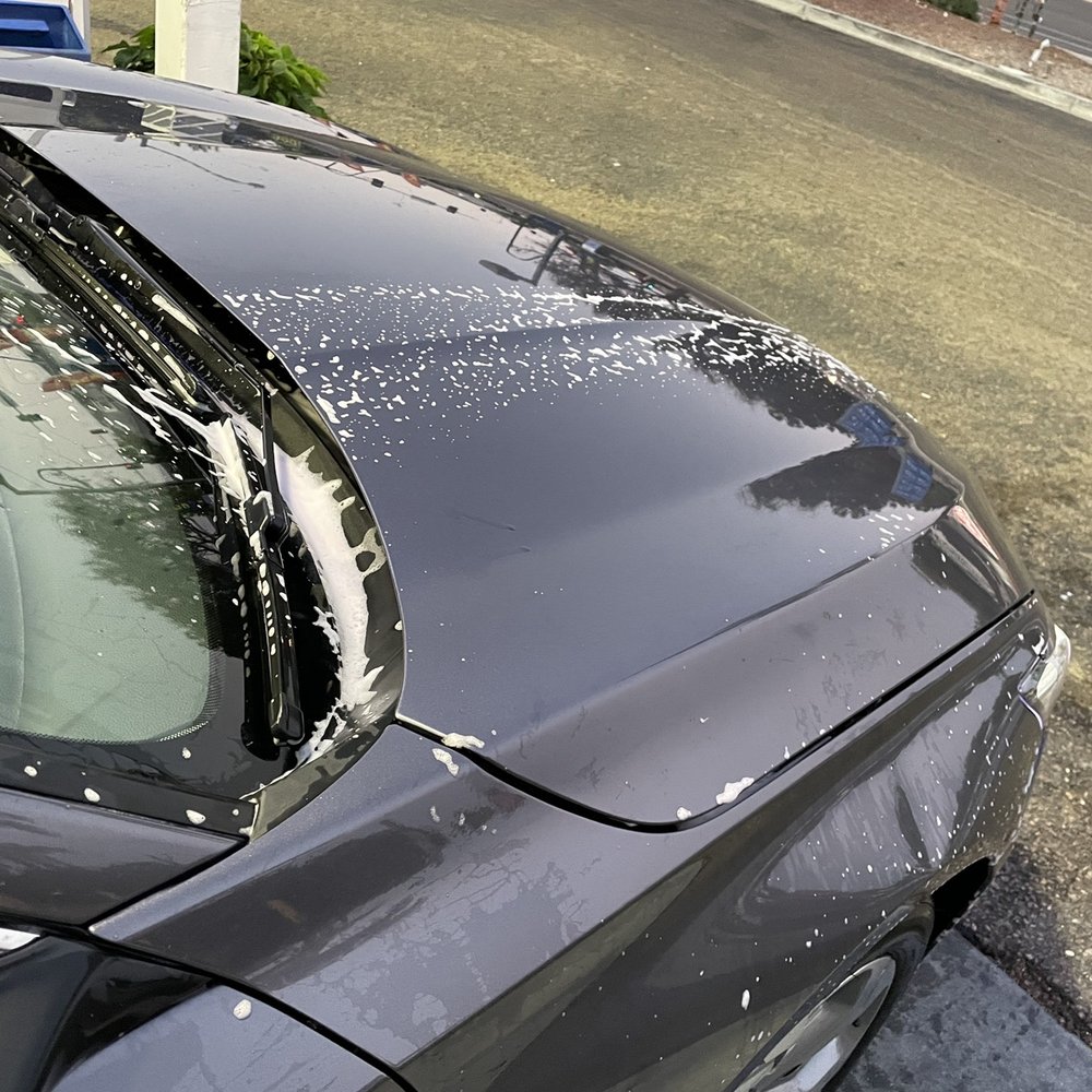 Chevron - the windshield of a car with a lot of hail on it - Gas Stations Near Me - San Diego, California