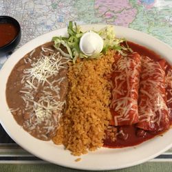 Beef enchiladas,Tasted homemade loved the enchilada red sauce