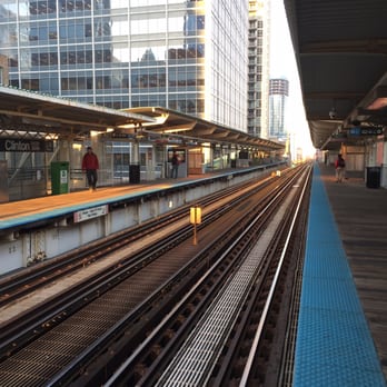 CTA - Clinton - Green&Pink Line - Looking West - Train Stations Near Me - Chicago, Illinois