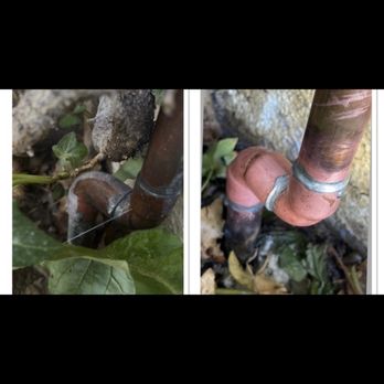 Drainiacs Sewer and Drain - Before and after. Original pipe has tiny stream of water. - Plumbing Near Me - Whittier, California Drainiacs Sewer and Drain - Before and after. Original pipe has tiny stream of water. - Plumbing Near Me - Whittier, California