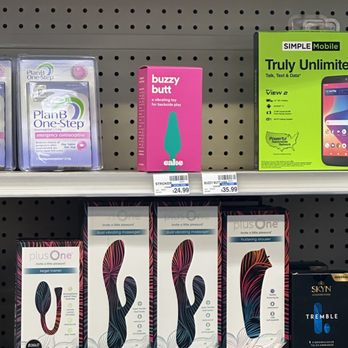 CVS Pharmacy - This is what CVS thinks is appropriate, on display right behind the counter for every customer to see.  Butt plugs and Vibrators. - Drugstores Near Me - San Marcos, California