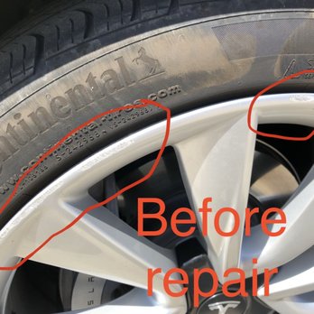 The Wheel Wizard - Look at all that curb rash!! - Wheel & Rim Repair Near Me