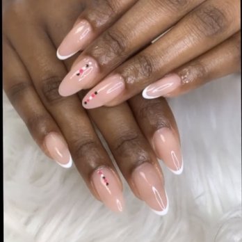 Nailtopia - Beautiful French with dots - Nail Salons Near Me - Delray Beach, Florida Nailtopia - Beautiful French with dots - Nail Salons Near Me - Delray Beach, Florida