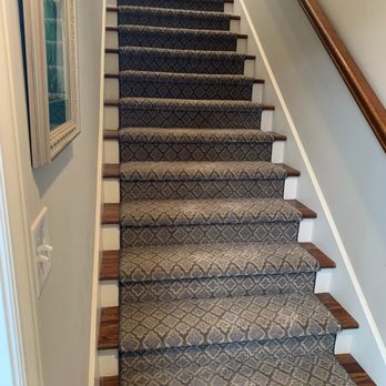 Forever Flooring - Refinished treads and added beautiful plush runner. - Flooring Near Me Forever Flooring - Refinished treads and added beautiful plush runner. - Flooring Near Me