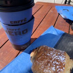 Chai Latte and Chocolate Croissant