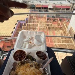 Baked potato with a shit load of cheese, butter, and barbecue best ever