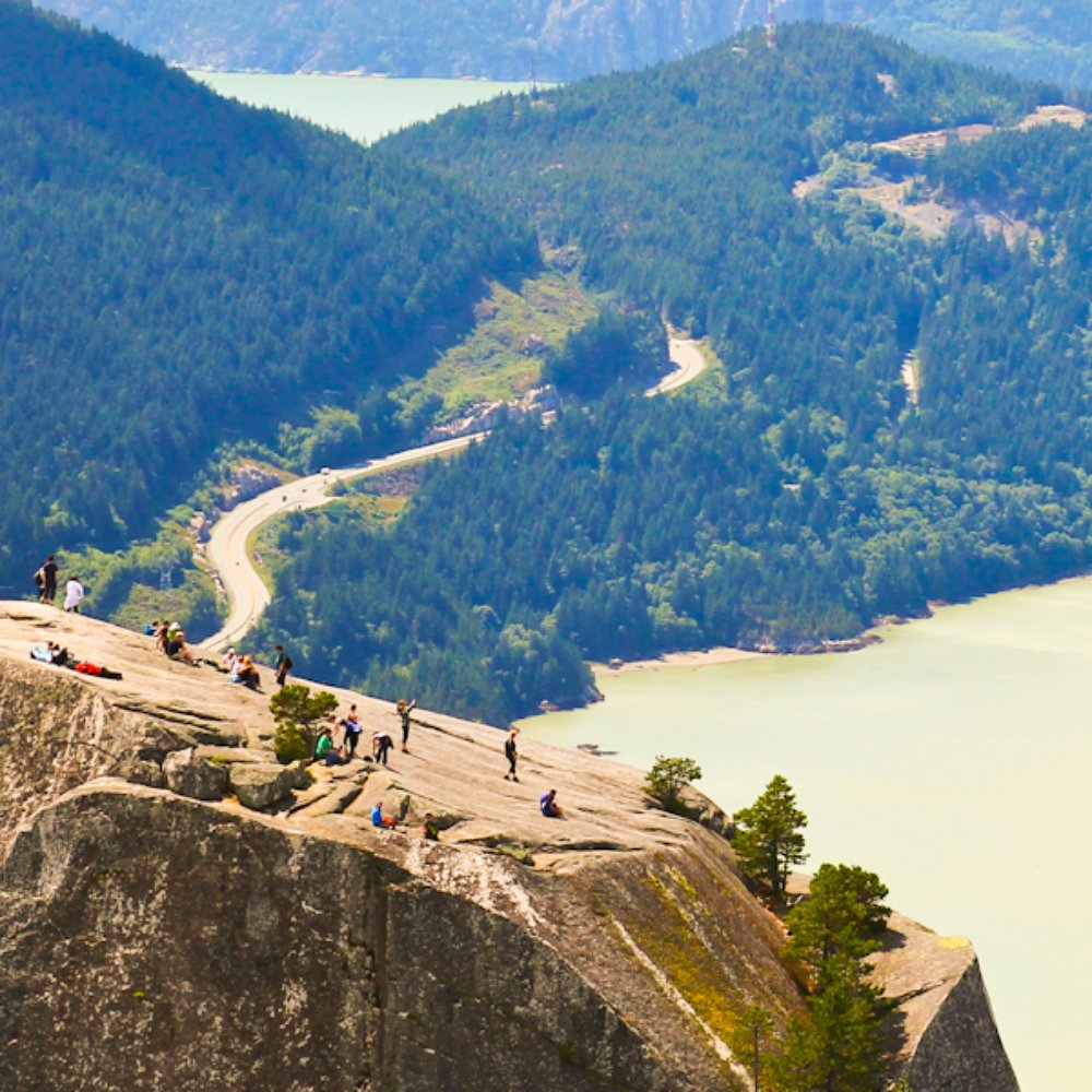 Stawamus Chief Provincial Park - Peak 1 (from Peak 2) overlooking the Sea-to-Sky Hwy. - Climbing Near Me - Squamish, British Columbia Stawamus Chief Provincial Park - Peak 1 (from Peak 2) overlooking the Sea-to-Sky Hwy. - Climbing Near Me - Squamish, British Columbia