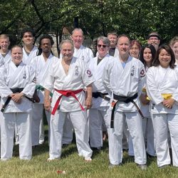 Virginia Dojo - When the weather is nice, Sensei had the class outside of the dojo for some fresh air.