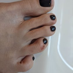 Nails & Spa - He scraped my ring toe with the grater several times. My big toenail is filed so short and at a weird angle.
