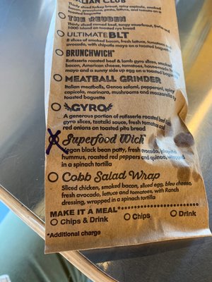 Menu photo 7 Which Wich Chandler, AZ