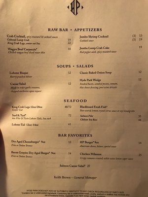 Menu photo 6 Hyde Park Prime Steakhouse Beachwood, OH Menu photo 6 Hyde Park Prime Steakhouse Beachwood, OH