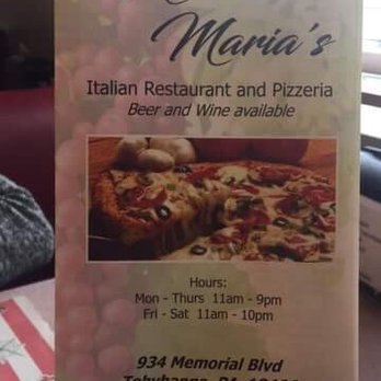 Mamma Marias - Menu as of 9/22/18 - please update the address on Yelp - Pizza Near Me - Tobyhanna, Pennsylvania