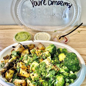 Bolay kitchen - Vegan bowl (Brussel sprouts, broccoli, kale base and ranch and cilantro dressing. - New American Near Me - Pembroke Pines, Florida Bolay kitchen - Vegan bowl (Brussel sprouts, broccoli, kale base and ranch and cilantro dressing. - New American Near Me - Pembroke Pines, Florida