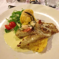 Balcony Restaurant - Crusted Barramundi with polenta.