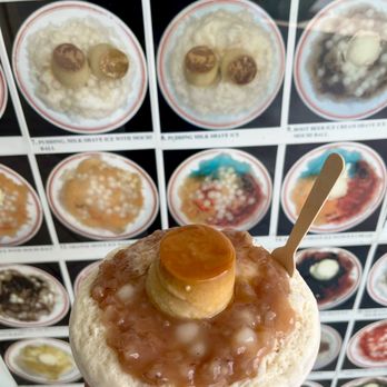 Ice Garden - #5 shave ice w/taro milk, mochi balls, and flan $10.99 (enjoyed on 09.10.2023) - Desserts Near Me - Aiea, Hawaii