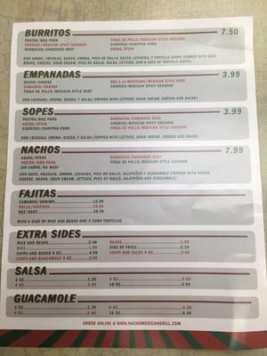 Menu photo 5 Nacho's Mexican Grill Hopkins, MN Menu photo 5 Nacho's Mexican Grill Hopkins, MN
