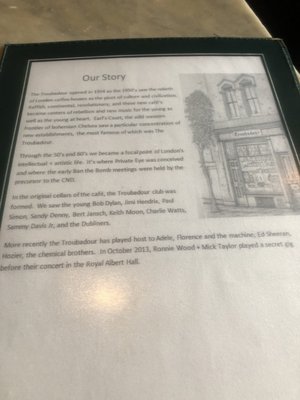 Menu photo 4 The Troubadour London, XGL Menu photo 4 The Troubadour London, XGL