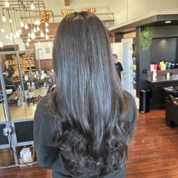 The State Coiffeur - Espresso brown foilyage (no bleach) - Hair Extensions Near Me - Livermore, California The State Coiffeur - Espresso brown foilyage (no bleach) - Hair Extensions Near Me - Livermore, California