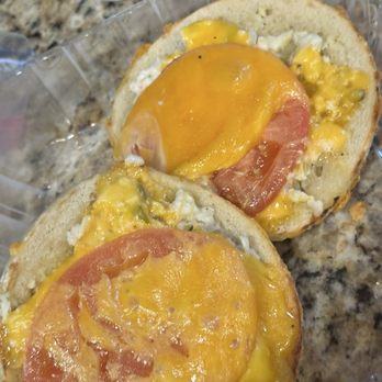 Bagelmania - My tomato bagel- bagel was VERY hard in a few places - Coffee & Tea Near Me - Huntington Beach, California