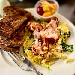 Shoop's - The salmon scramble, with their unique smoked salmon, is my favorite dish