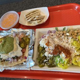 Pita with all the fixings and hummus with all the fixings Pita with all the fixings and hummus with all the fixings