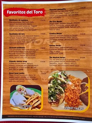 Menu photo 2 El Toro Loco Amity, OR