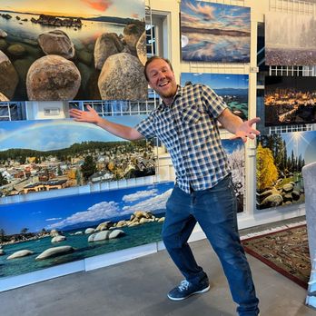 Scott Shots Photography - Scott Thompson in front of his photography exhibit at the Art Truckee gallery. - Session Photography Near Me - Truckee, California Scott Shots Photography - Scott Thompson in front of his photography exhibit at the Art Truckee gallery. - Session Photography Near Me - Truckee, California