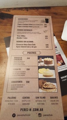 Menu photo 2 Pérez-H Buenos Aires, C