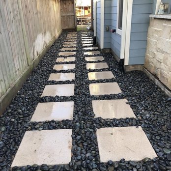 Patlan Landscape & Irrigation - Mexican Beach Pebbles & Concrete Pavers - Landscaping Near Me - Prosper, Texas