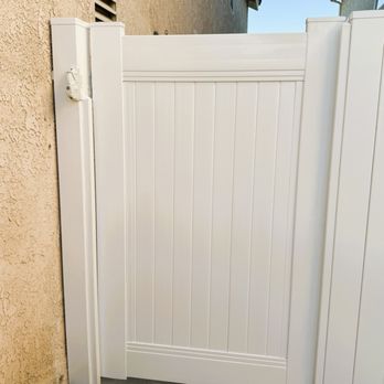 Superior Fence - New vinyl gate with lock. - Fences & Gates Near Me - Anaheim, California Superior Fence - New vinyl gate with lock. - Fences & Gates Near Me - Anaheim, California